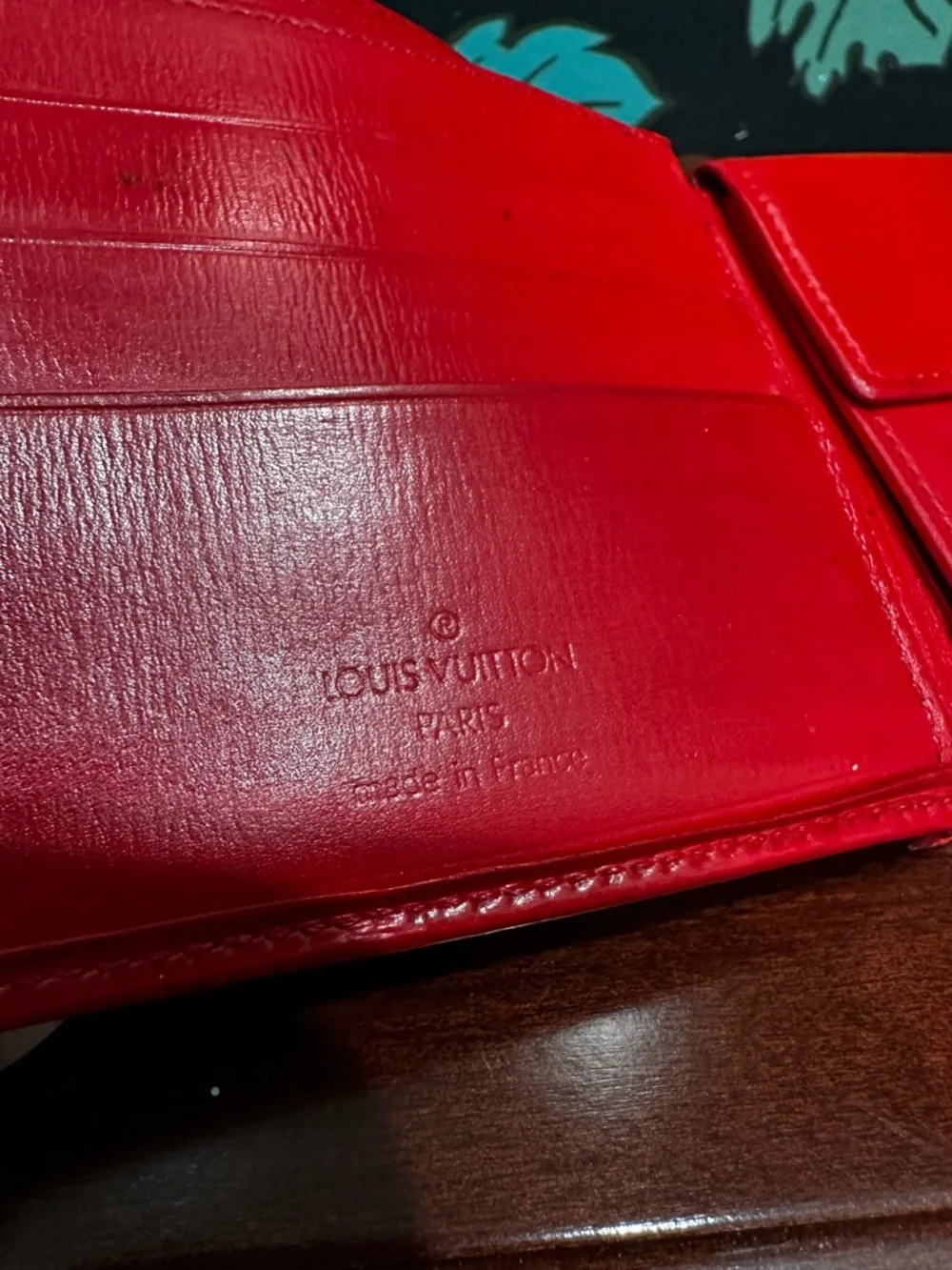 Vintage Louis Vuitton Red Epi Leather Bifold Wallet